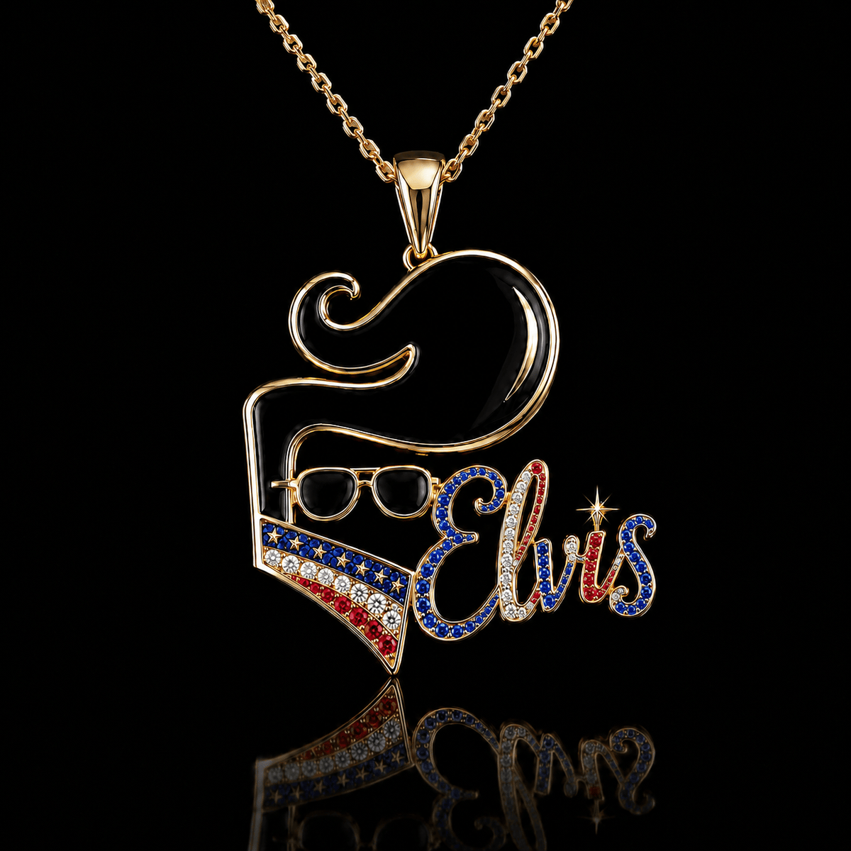 ELV Solid Gold Chain with Diamond Pendant BMD