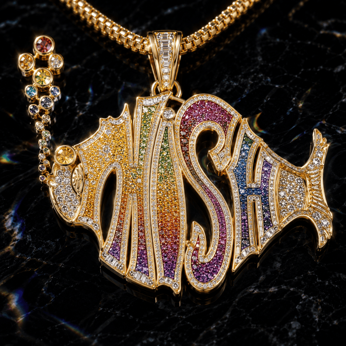 PIH Solid Gold Chain with Diamond Pendant BMD