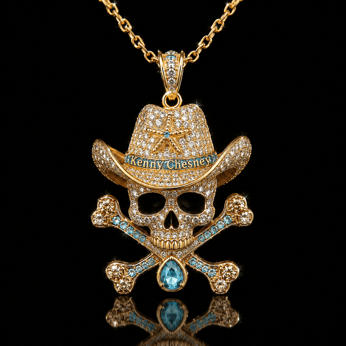 KNCN Solid Gold Chain with Diamond Pendant BMD