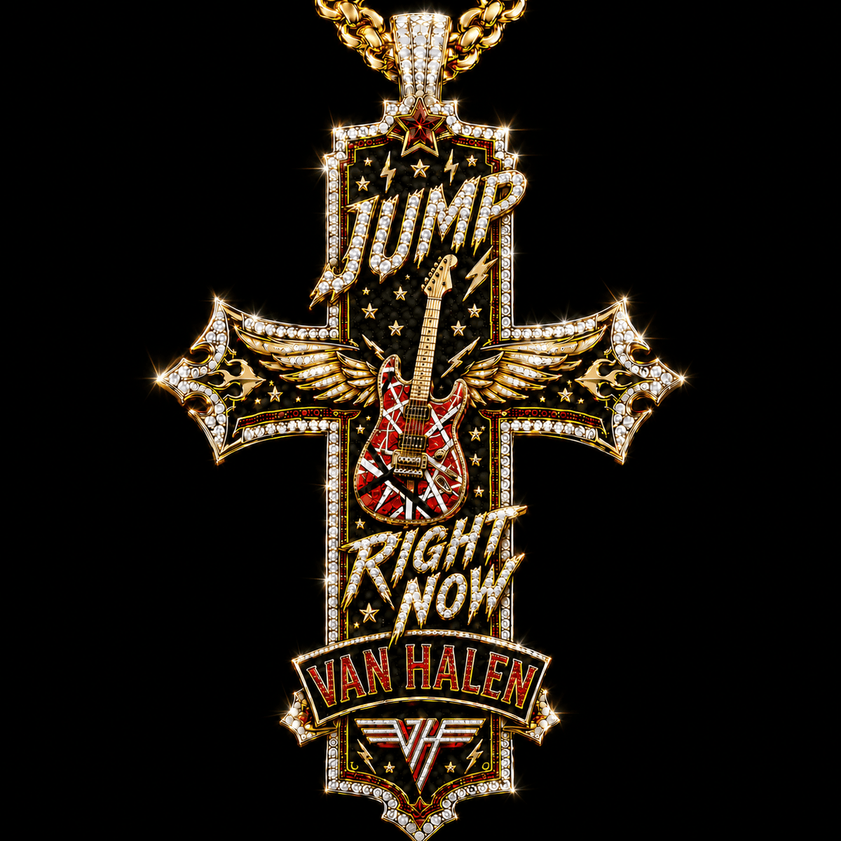 VHL Solid Gold Chain with Diamond Pendant TTTT