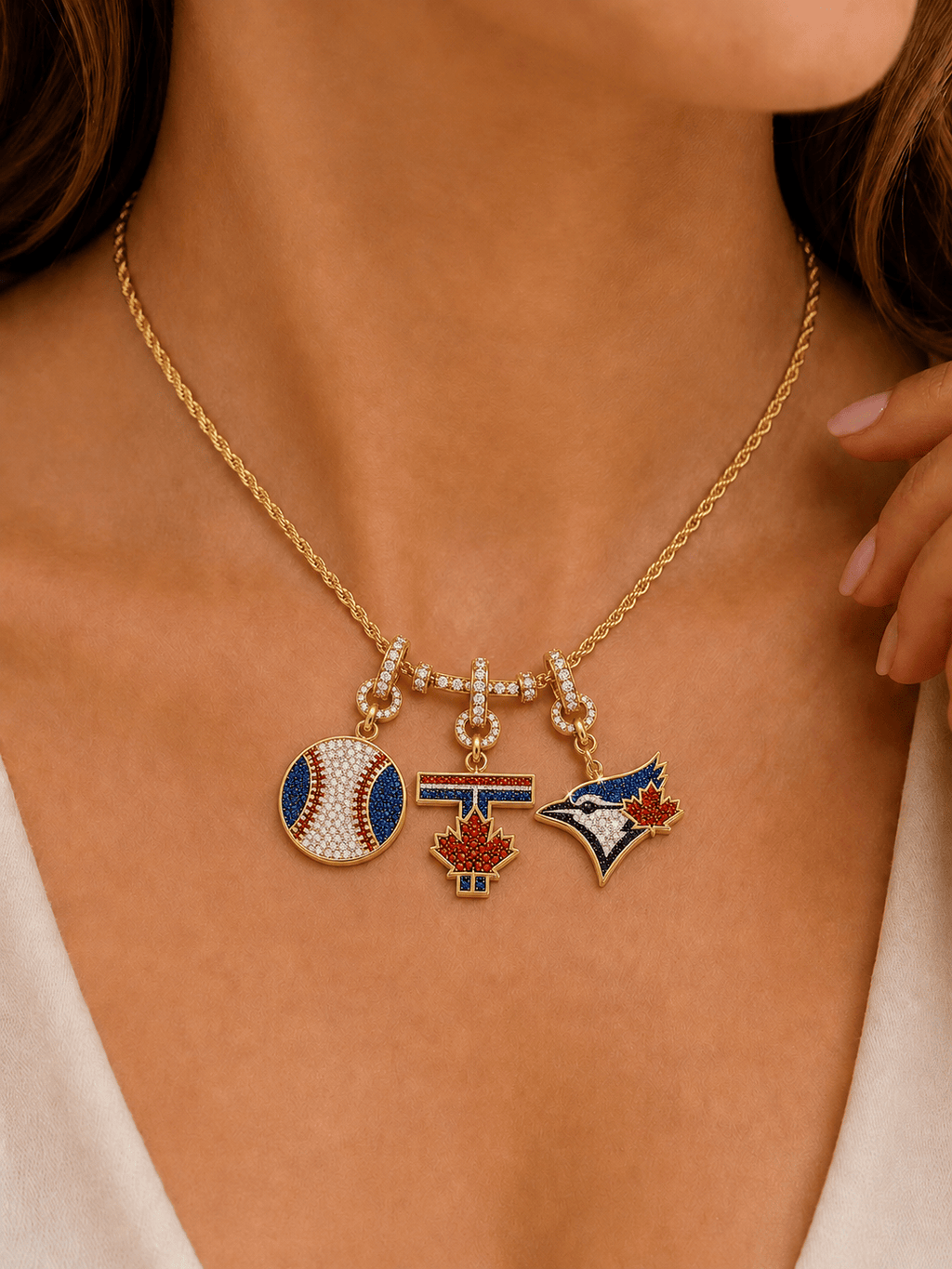 TBJ Solid Gold Chain with Diamond Pendant TTTT