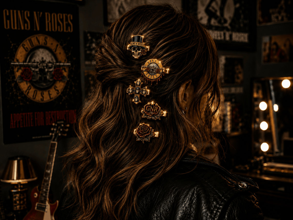 GNR Elegant Gold Mini Barrettes for Women TMH