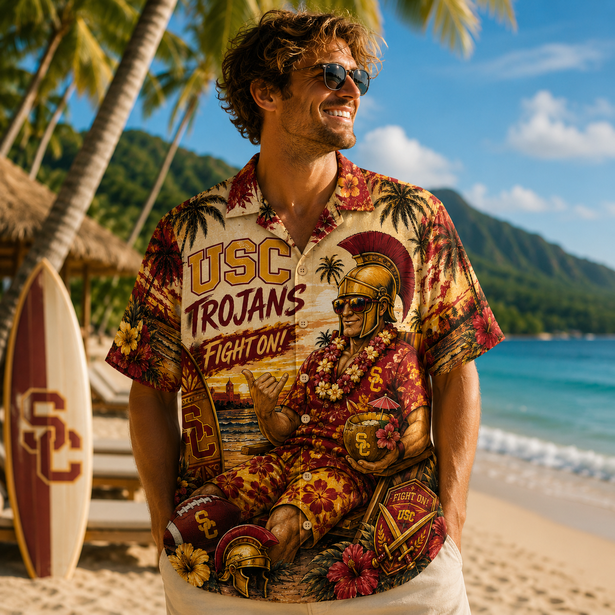 Premium USC Hawaiian Shirt TNSM