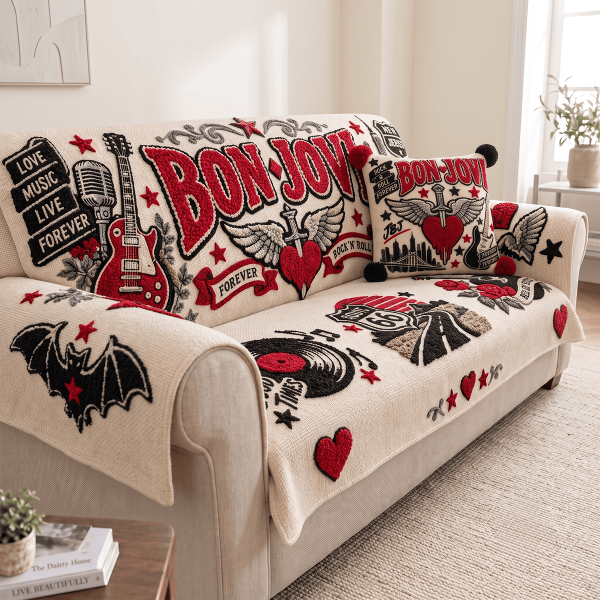 BJV Tufted Sofa Cover & Pillow Set NTKO