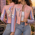 Premium ARG Cropped Leather Zipper Jacket TTMH