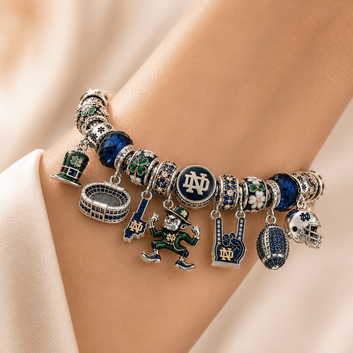 NDFI Silver Charm Bracelet Set NTTB