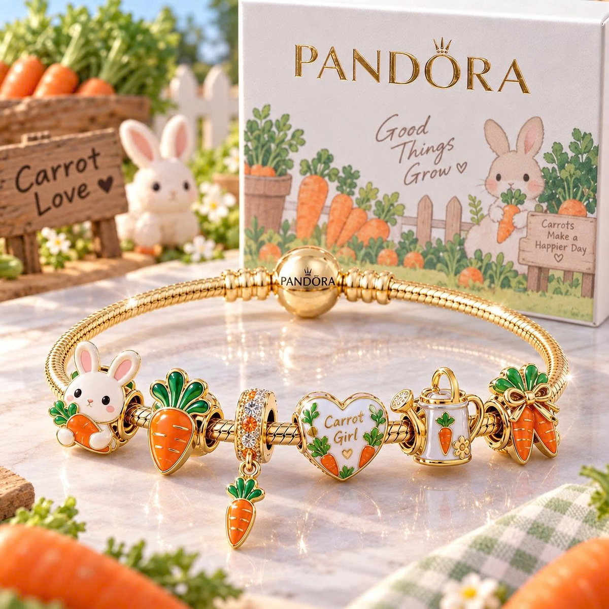 CR Gold Charm Bracelet Set TTN