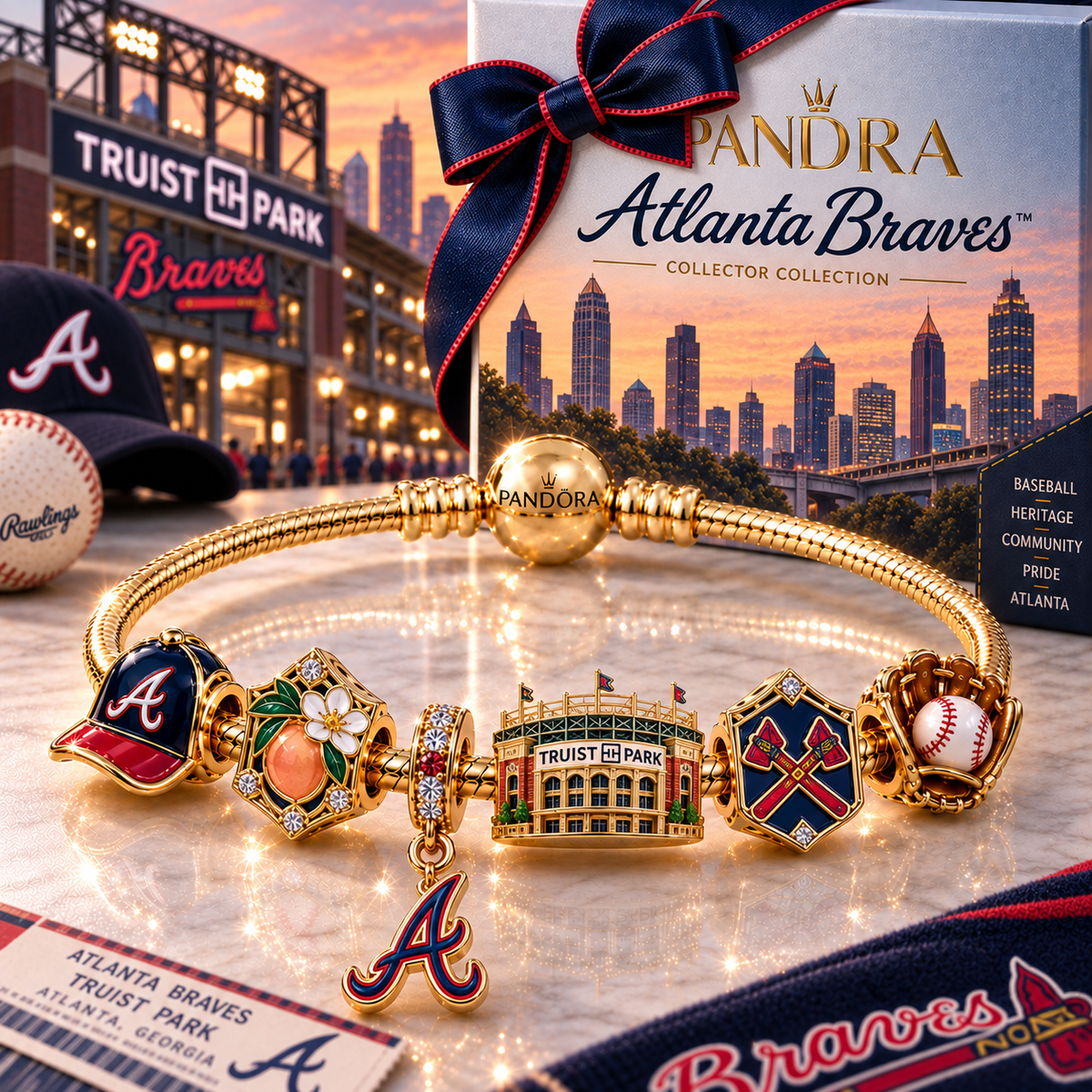 ALB Gold Charm Bracelet Set NHVH