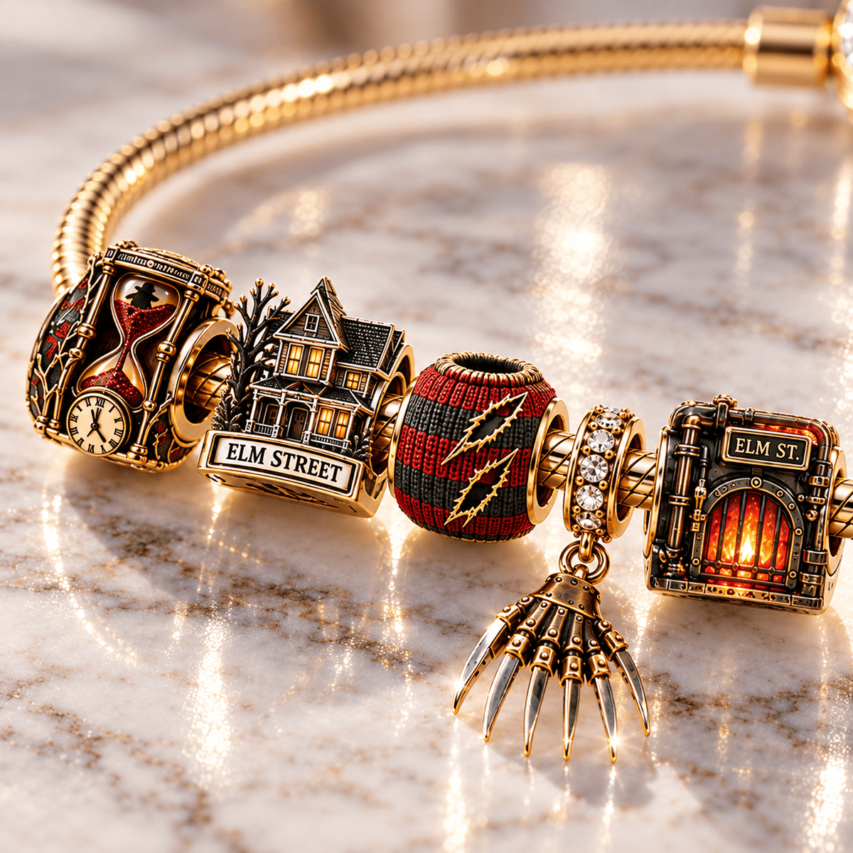 FDKG Gold Charm Bracelet Set PTT