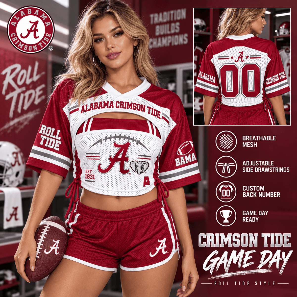 Premium ACT Mesh Short-Sleeve Bandeau & Shorts Set TNSM