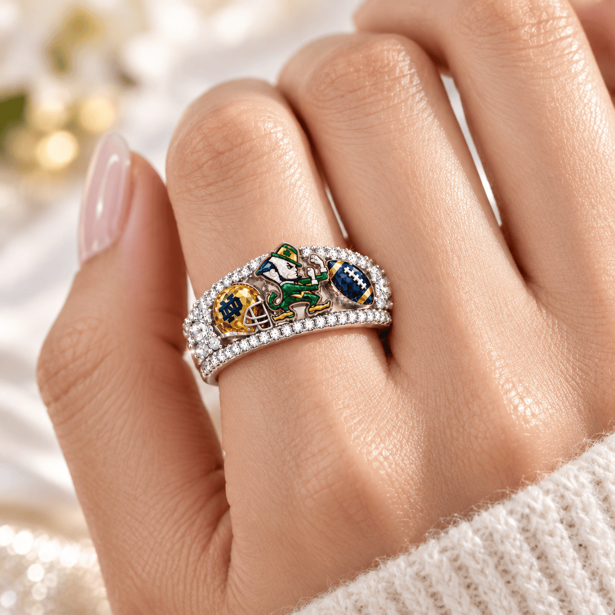 NDFI Premium Charm Pavé Statement Ring NTNA