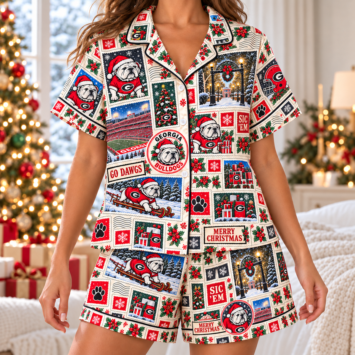 Premium GGBD Christmas Stamp Pajama Set NPL