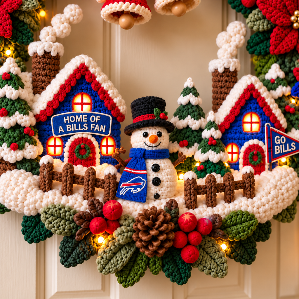 BFBL Christmas Village Crochet-Style Wreath PNPA