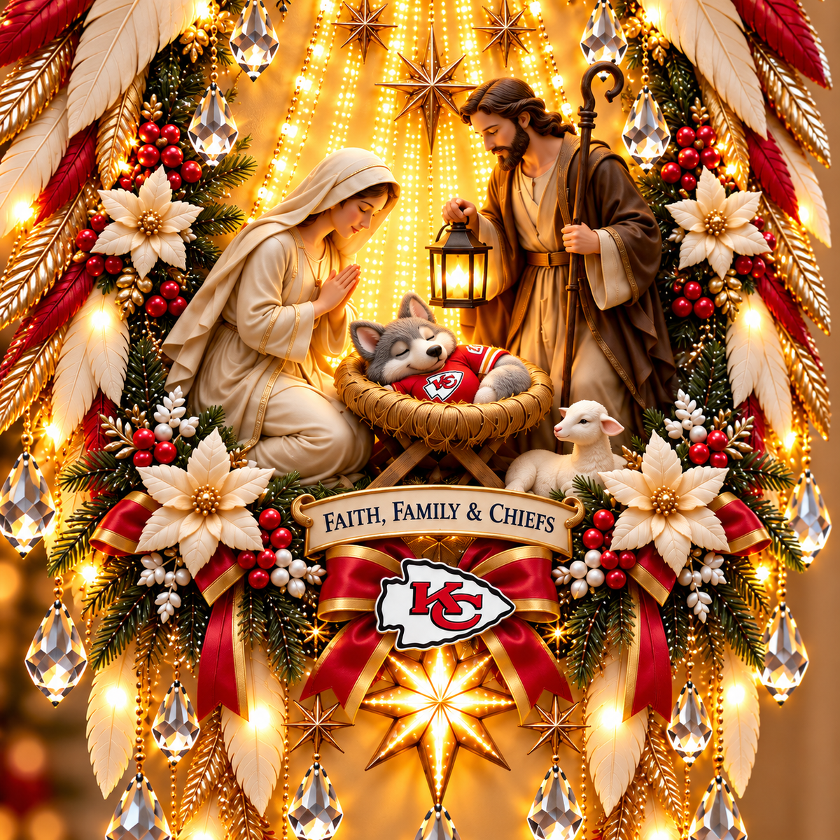 KCC Illuminated Christmas Nativity Angel Wings PNPA