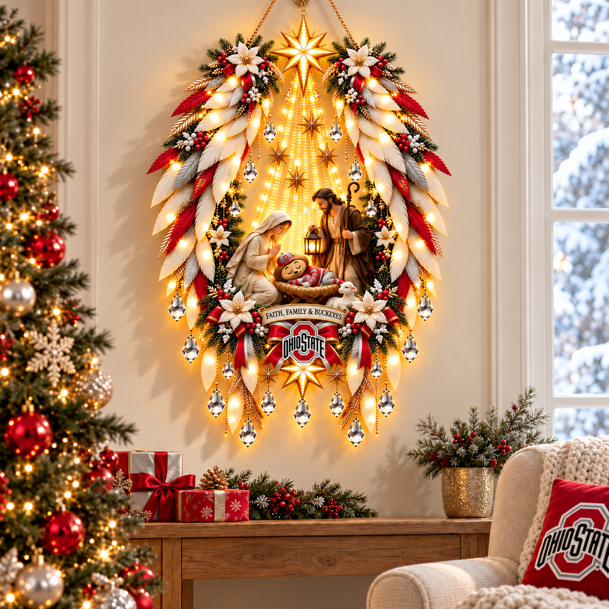 OSB Illuminated Christmas Nativity Angel Wings PNPA