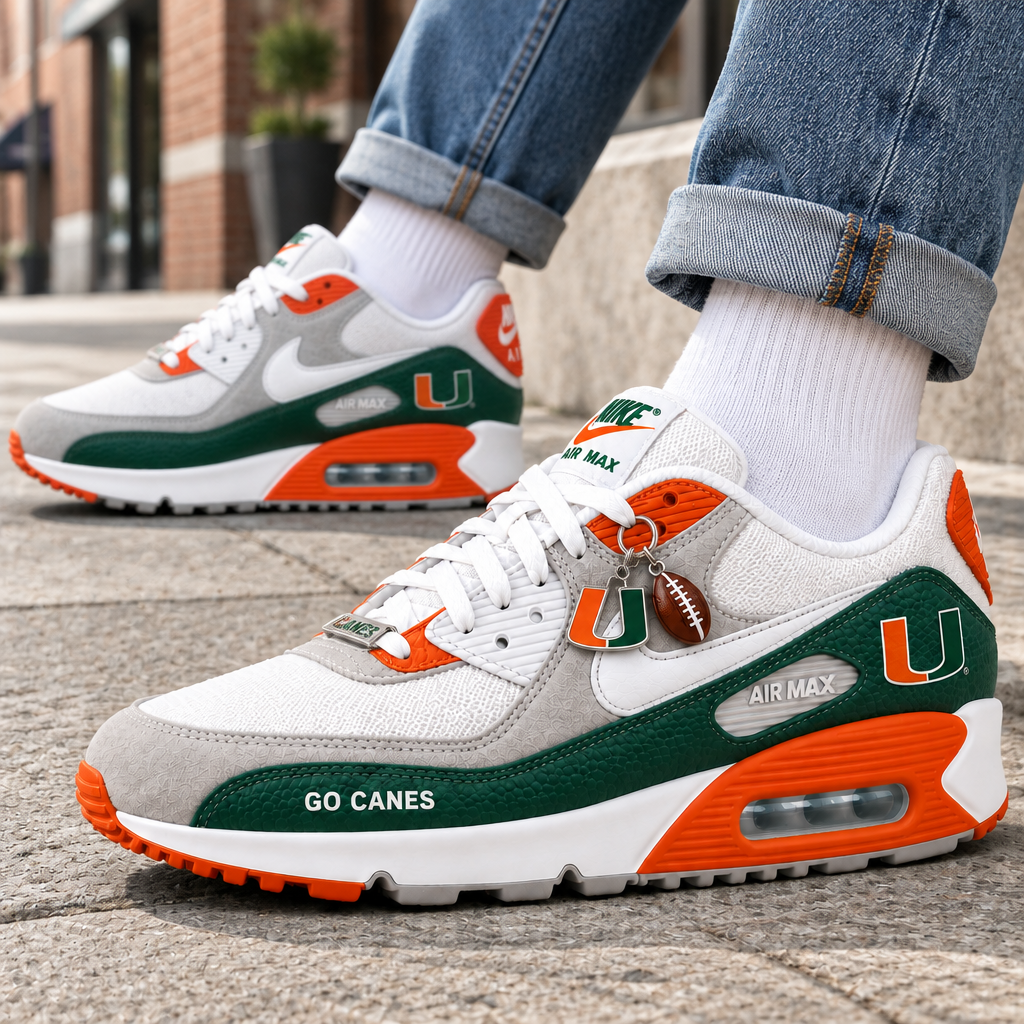 Miami Hurricanes Premium Low-Top Sneakers